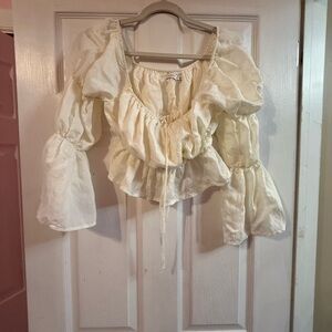 Lush Cream Off-Shoulder Blouse
